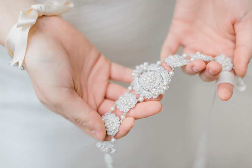 Delicate Beaded Bridal Bracelet from Edera