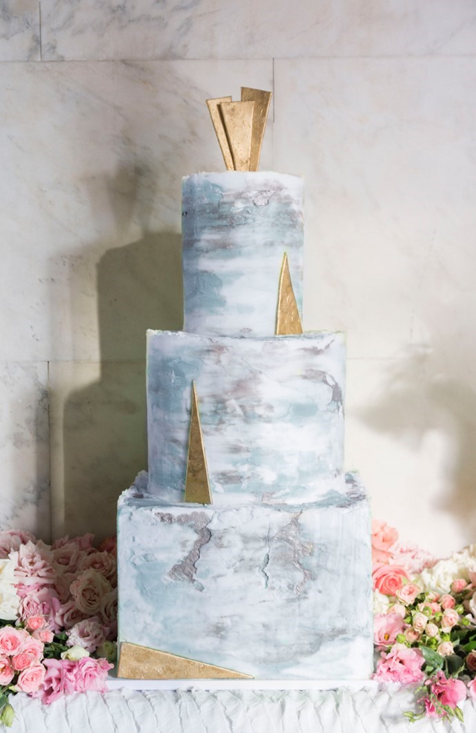Art Deco Inspired Marble Wedding Cake