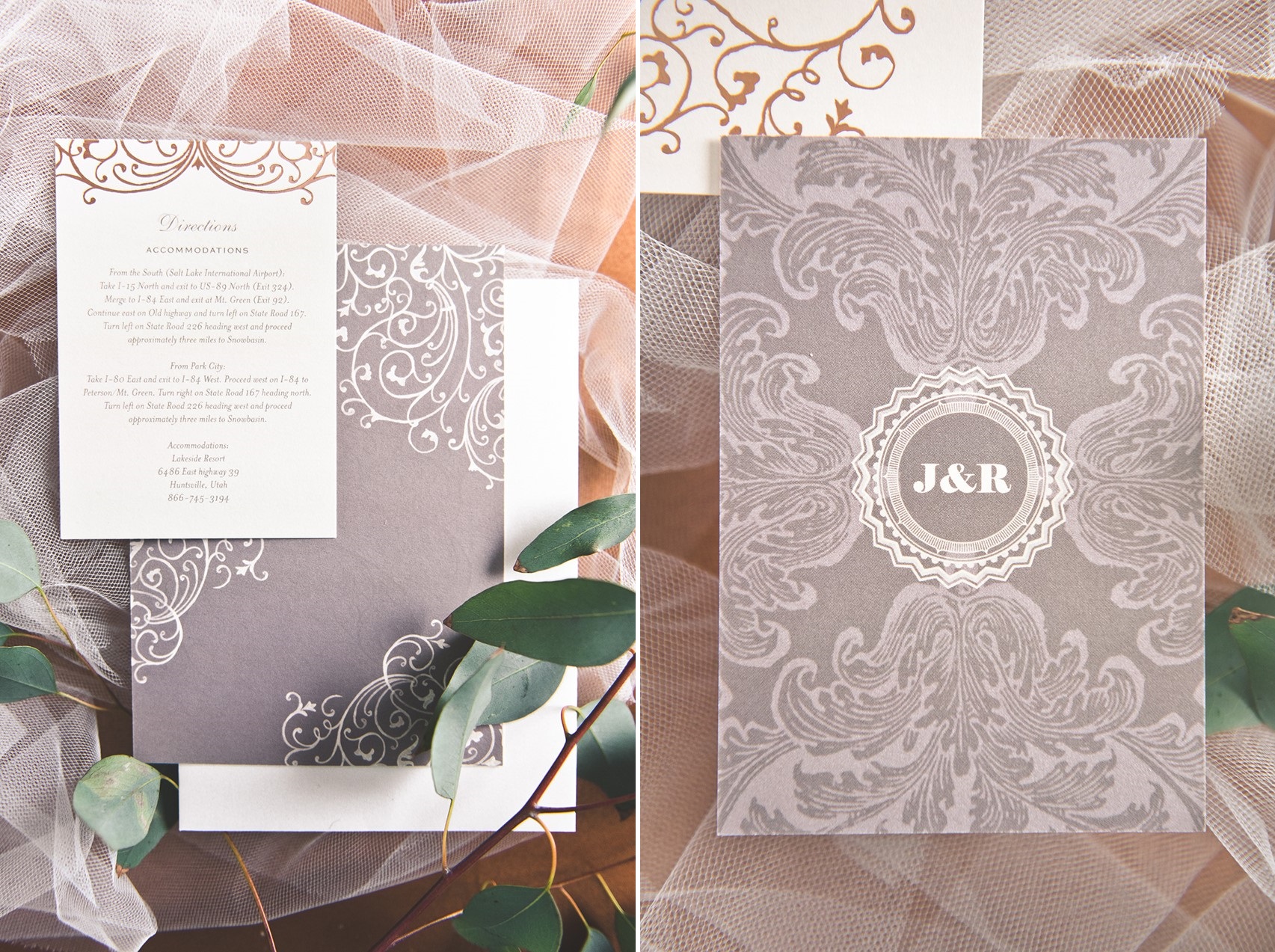 Elegant Copper Foil Wedding Stationery Suite from Wedding Paper Divas