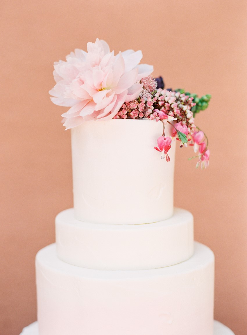 Flower Topped Wedding Cake