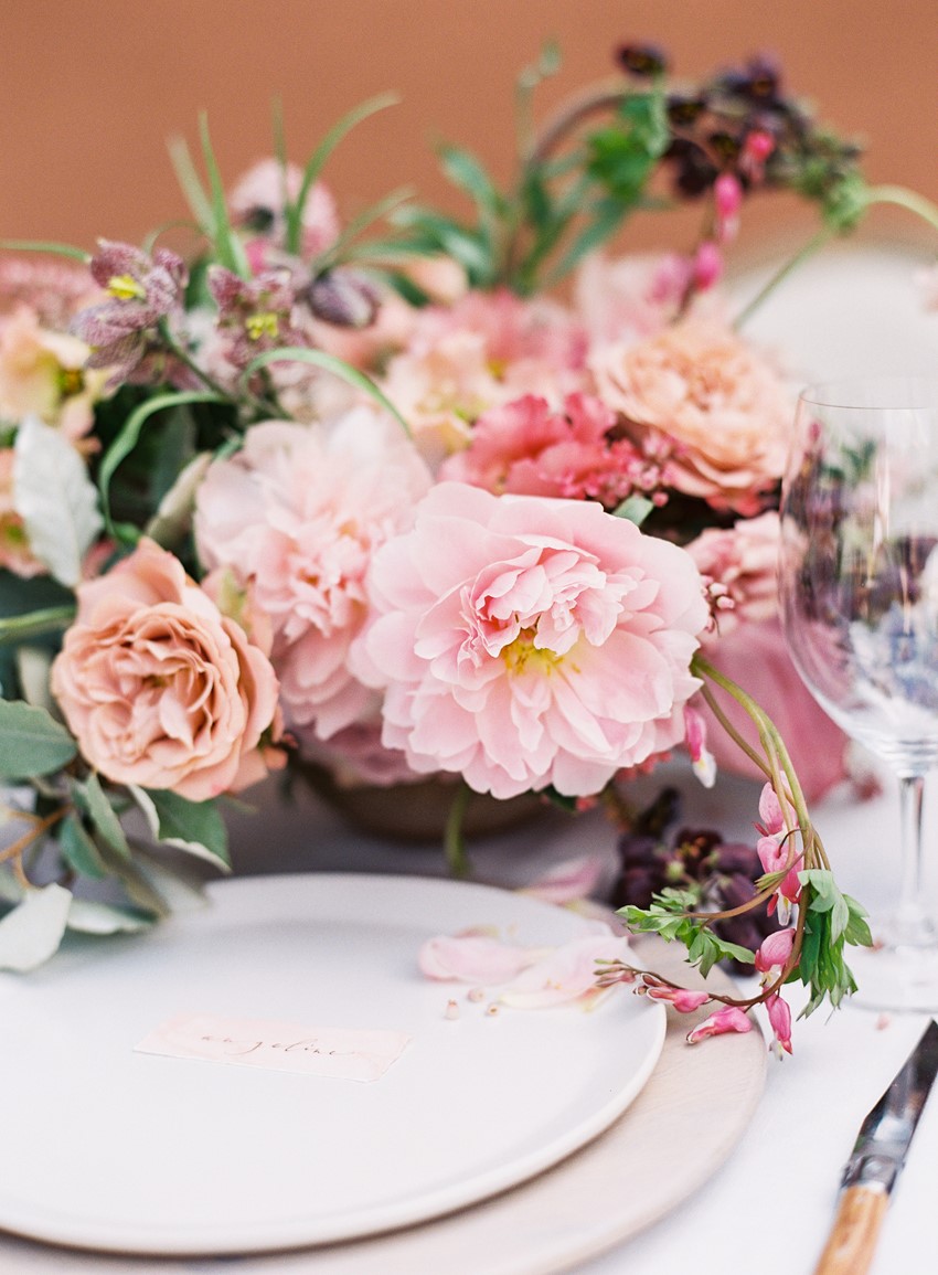 Blush Spring Floral Wedding Centerpiece