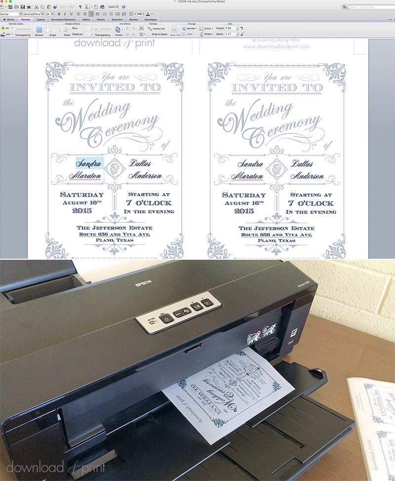 Translucent Wedding Invitation DIY with Download & Print