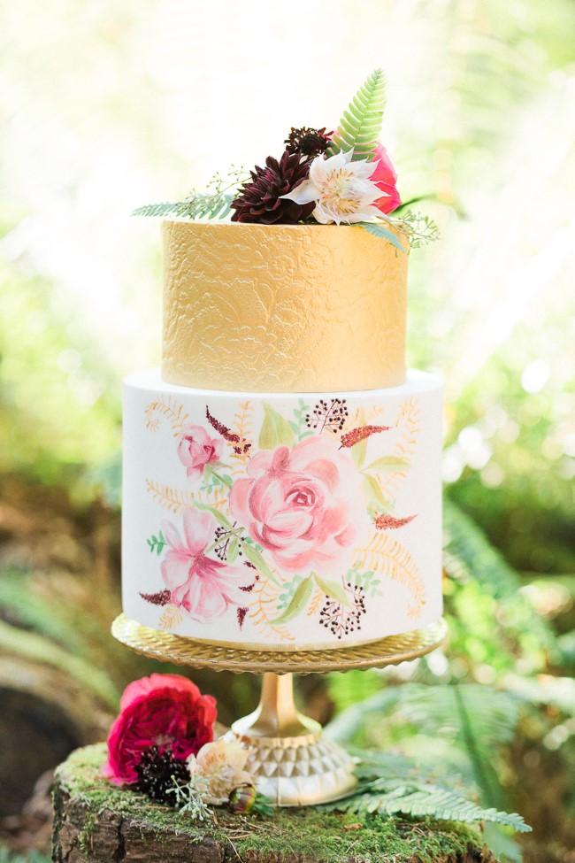 Pretty Painted Wedding Cake