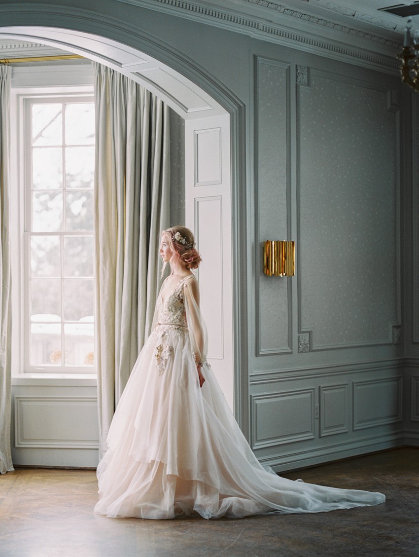 Beautiful Blush Wedding Dress from Catherine Langlois 
