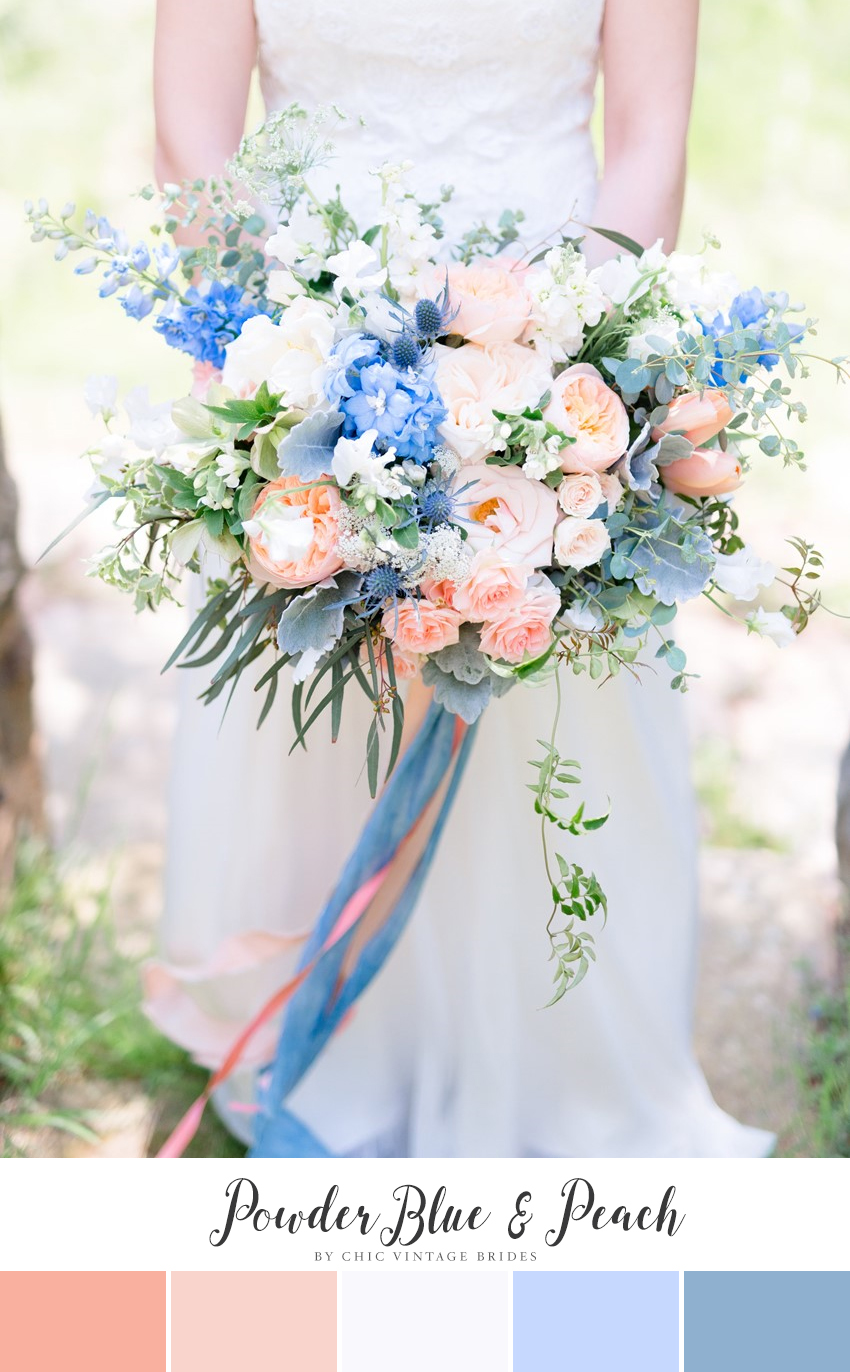 Powder Blue & Peach Spring Wedding Colour Palette