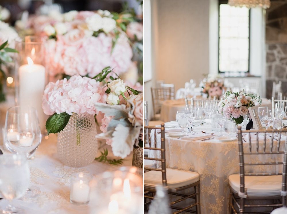 Romantic Pink Candlelit Wedding Reception