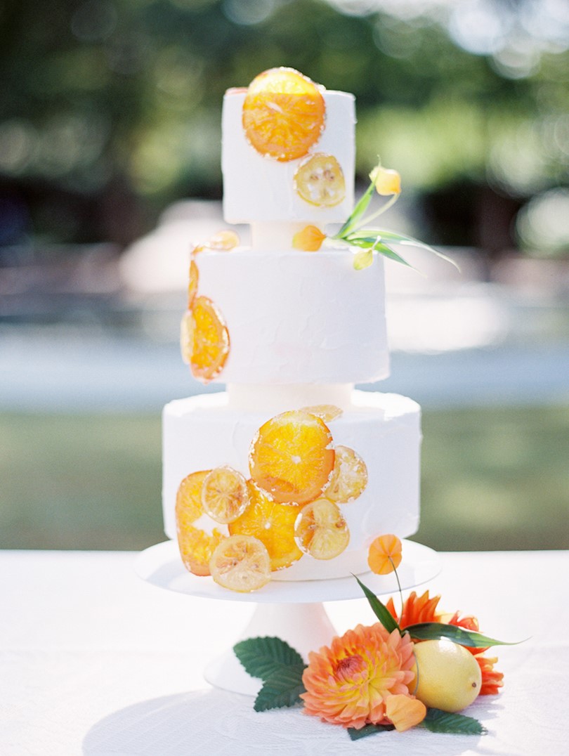 Citrus Decorated Wedding Cake