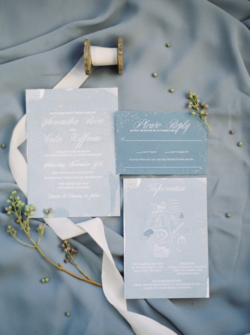 Elegant Blue Wedding Stationery
