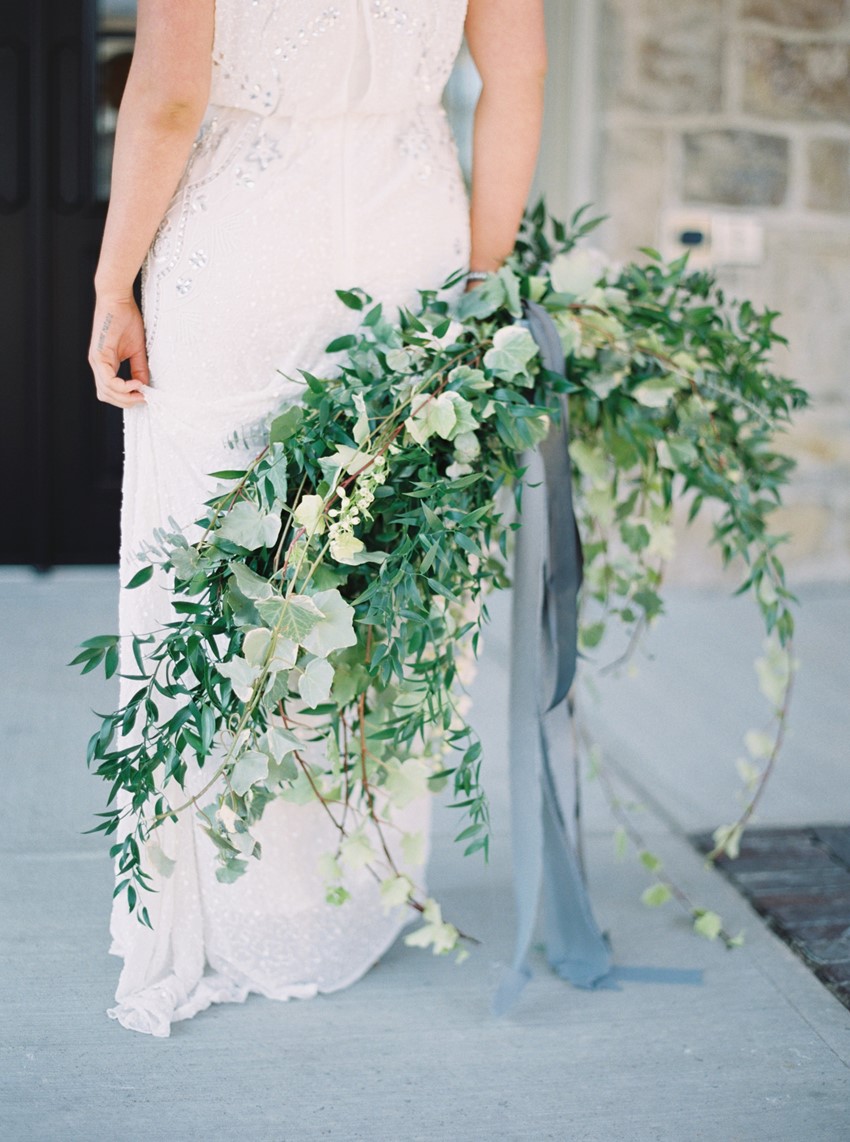 Cascading greenery bridal bouquet