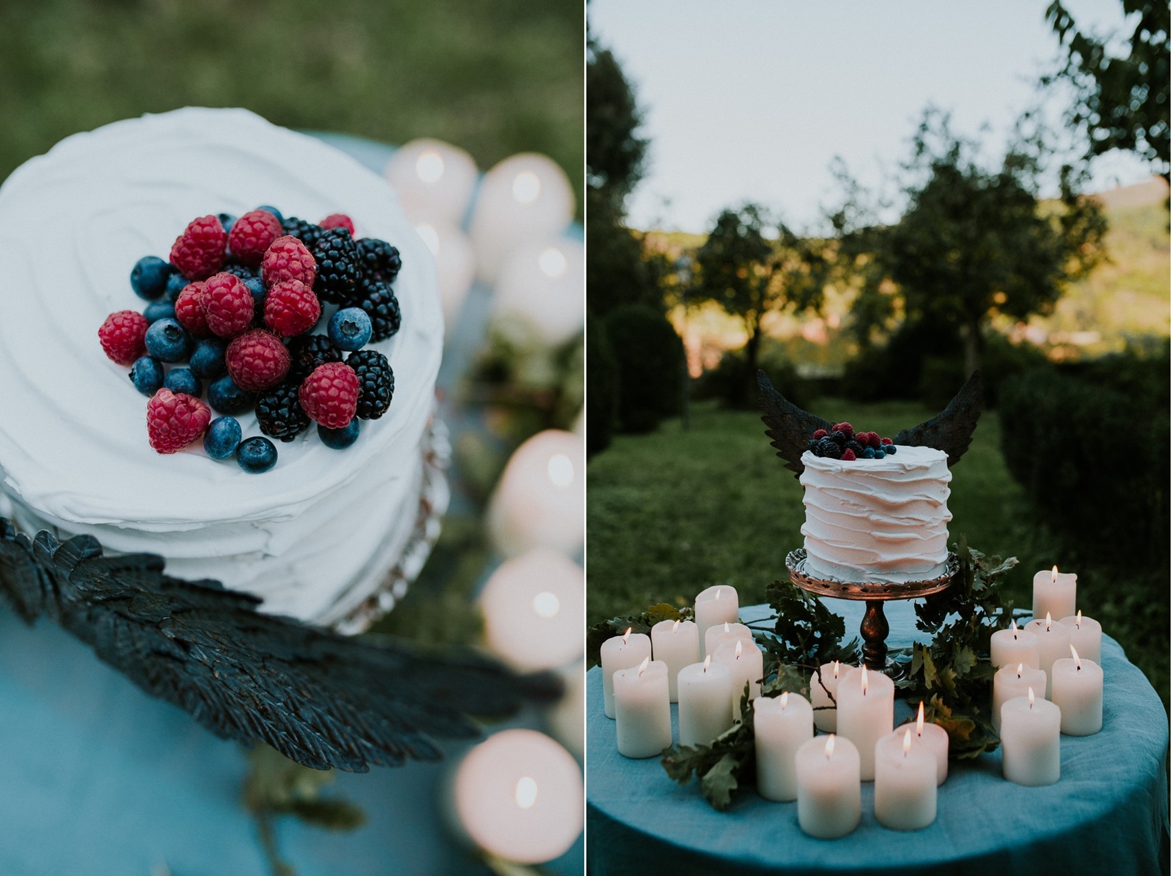Fruit Topped Single Tier Wedding Cake