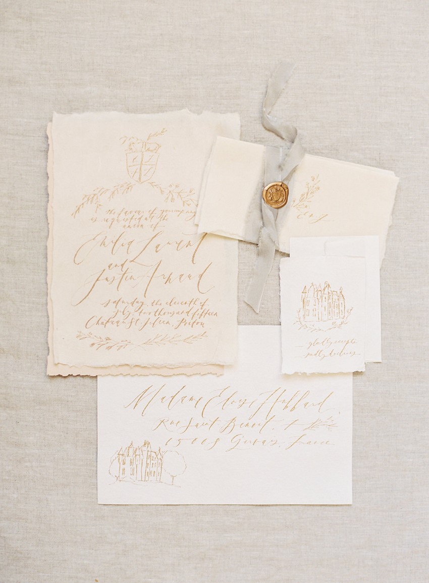 Modern Vintage Calligraphy Wedding Stationery