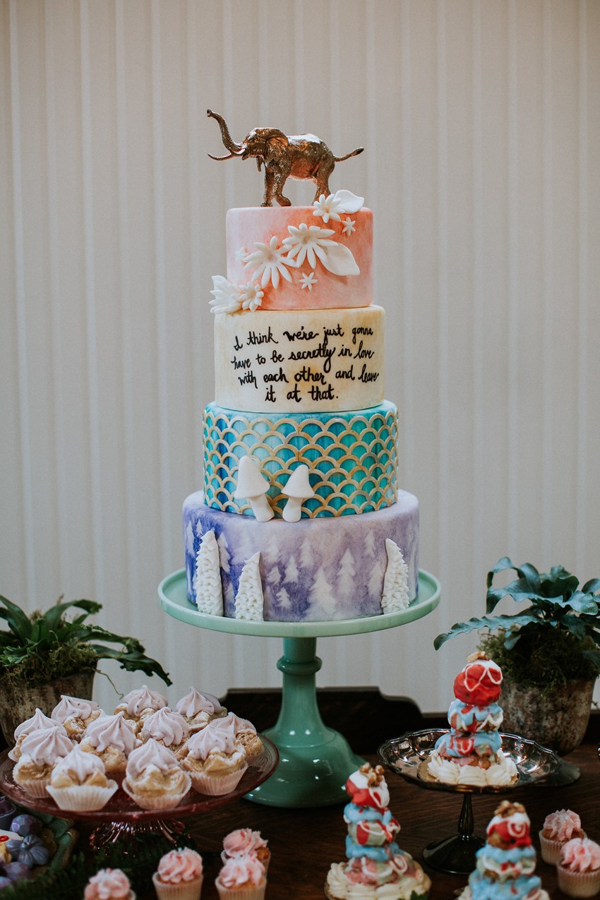 Wes Anderson Inspired Wedding Cake