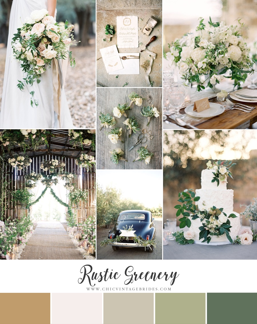 Rustic Greenery Wedding Color Palette