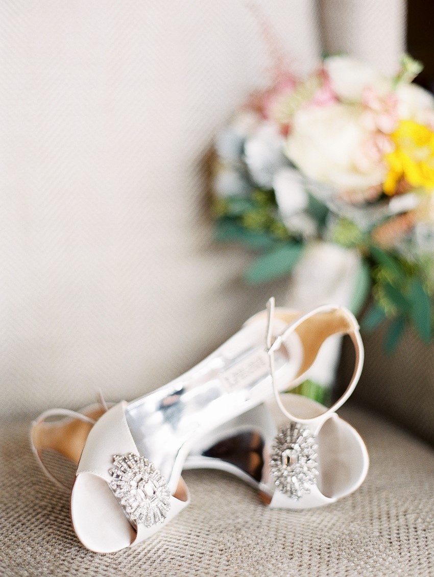 Sparkly Bridal Wedge Heels