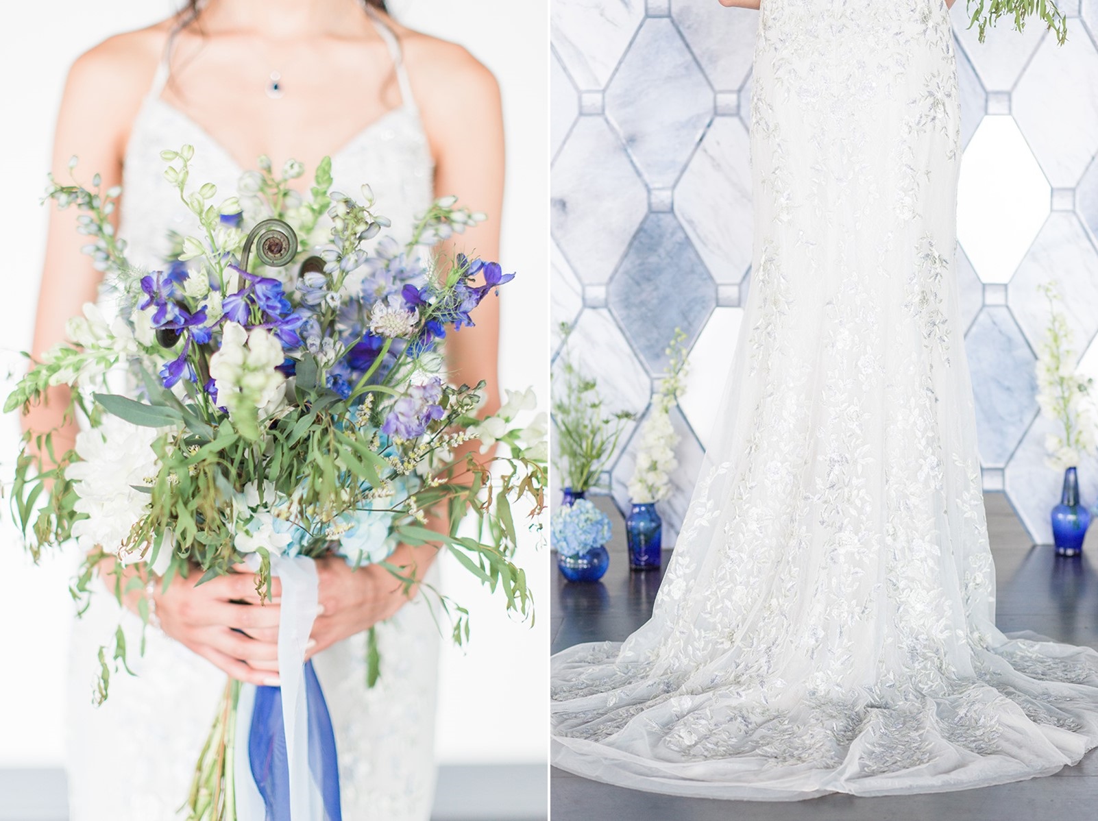 Blue Wedding Dress from David's Bridal