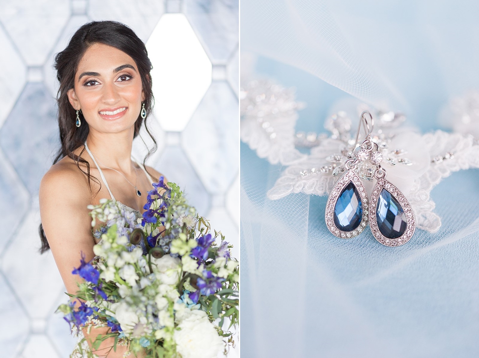 Sapphire Blue Bridal Earrings