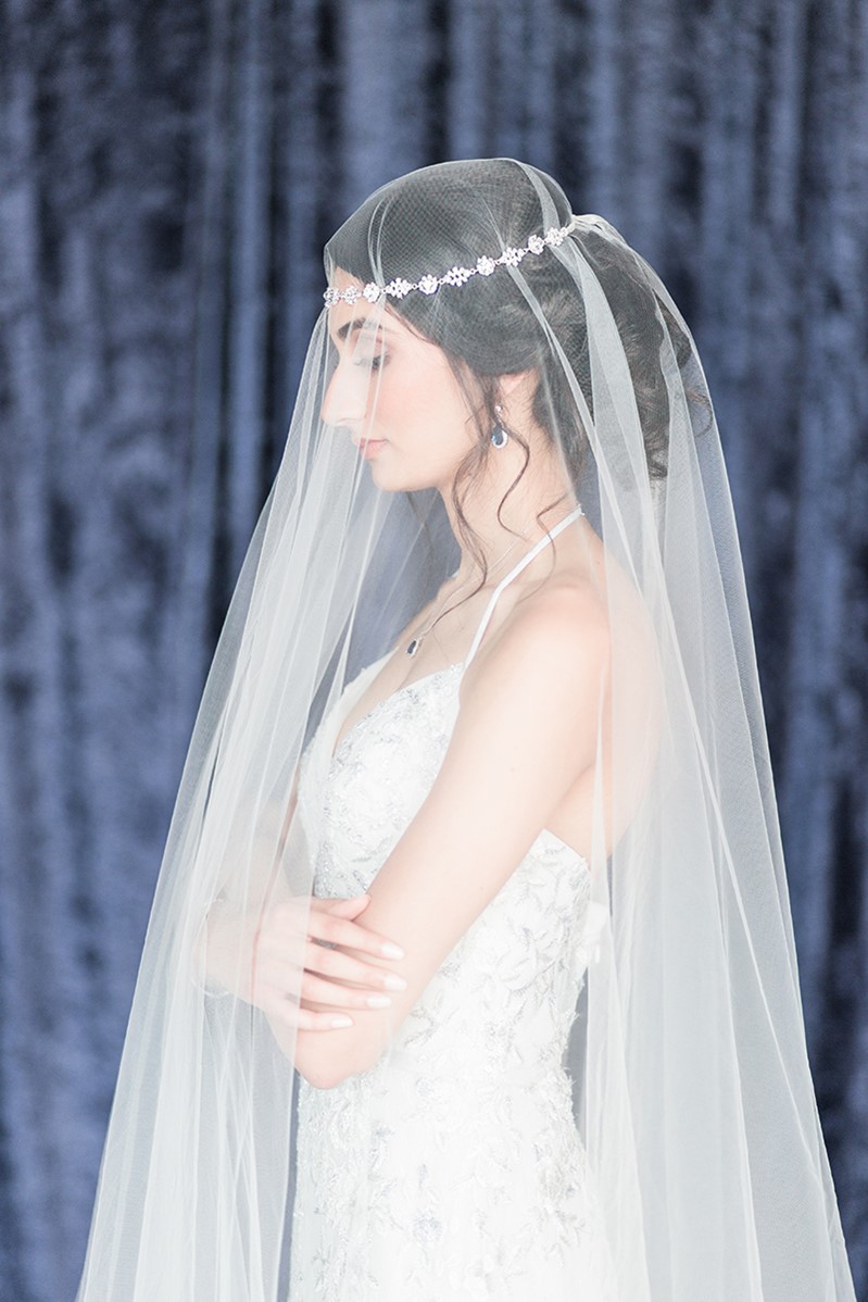 Timeless Bride in a Veil & Headpiece