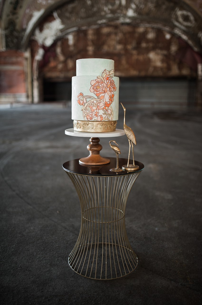 Art Nouveau Inspired Wedding Cake