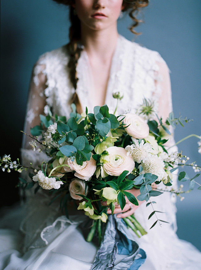 Greenery & White Flower Bridal Bouquet