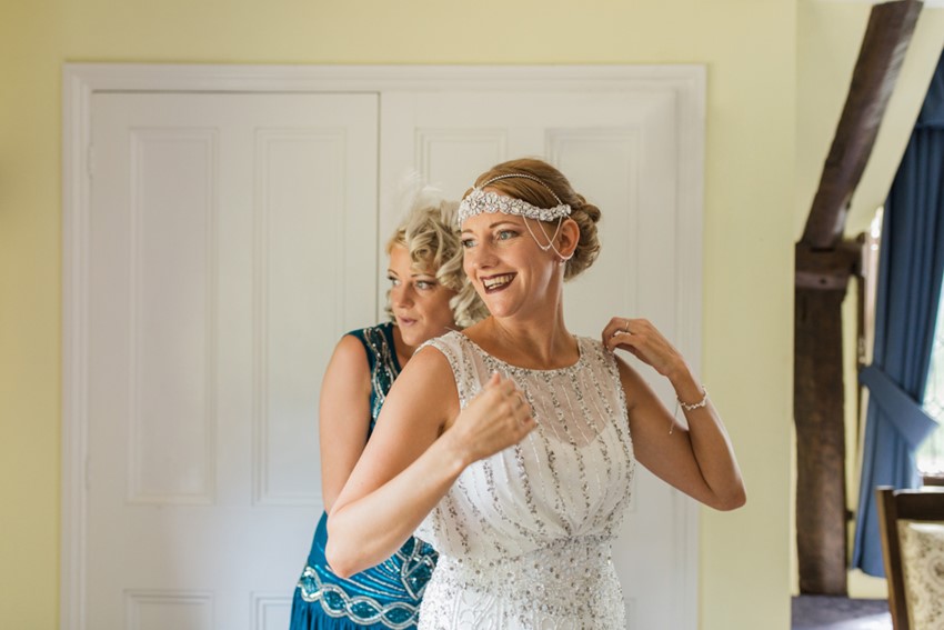 1920s Inspired Bride Getting Ready
