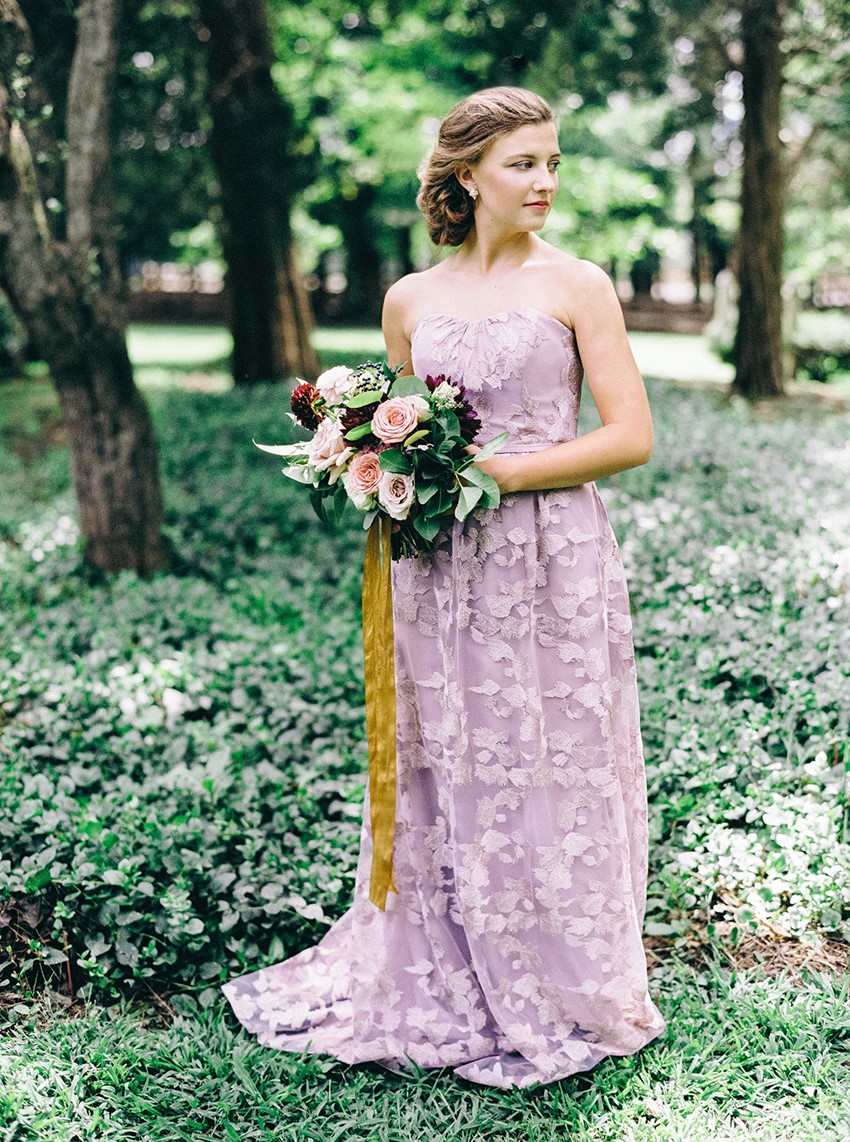 Full Length Lavender Bridesmaid Dress