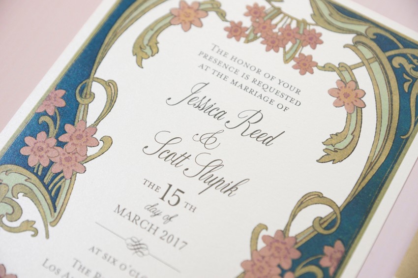 Art Nouveau Wedding Invite