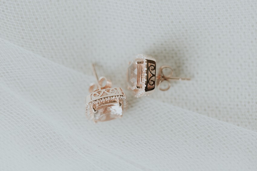 Rose Gold Bridal Earrings