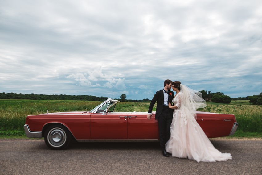 Red Vintage Wedding Car