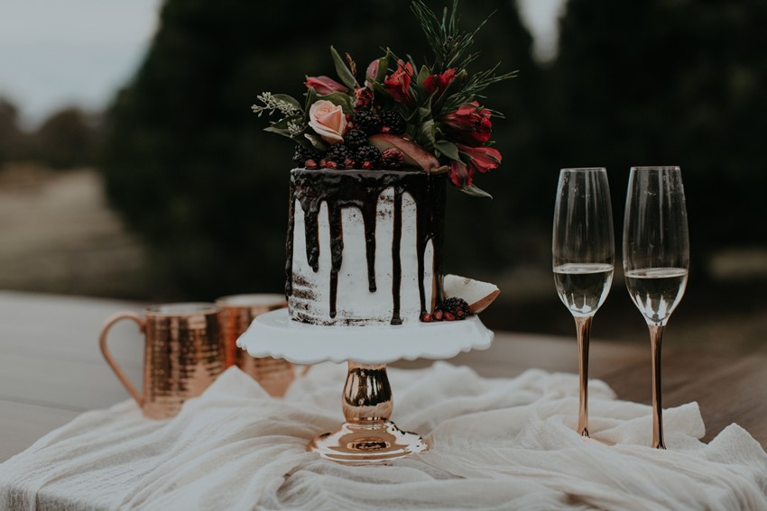 Chocolate Drizzle Wedding Cake