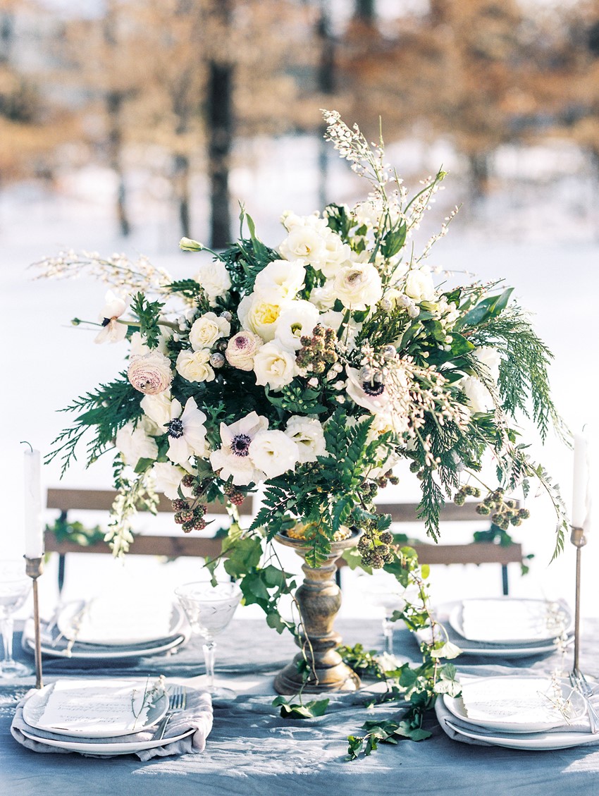 Winter Wedding Floral Centerpiece