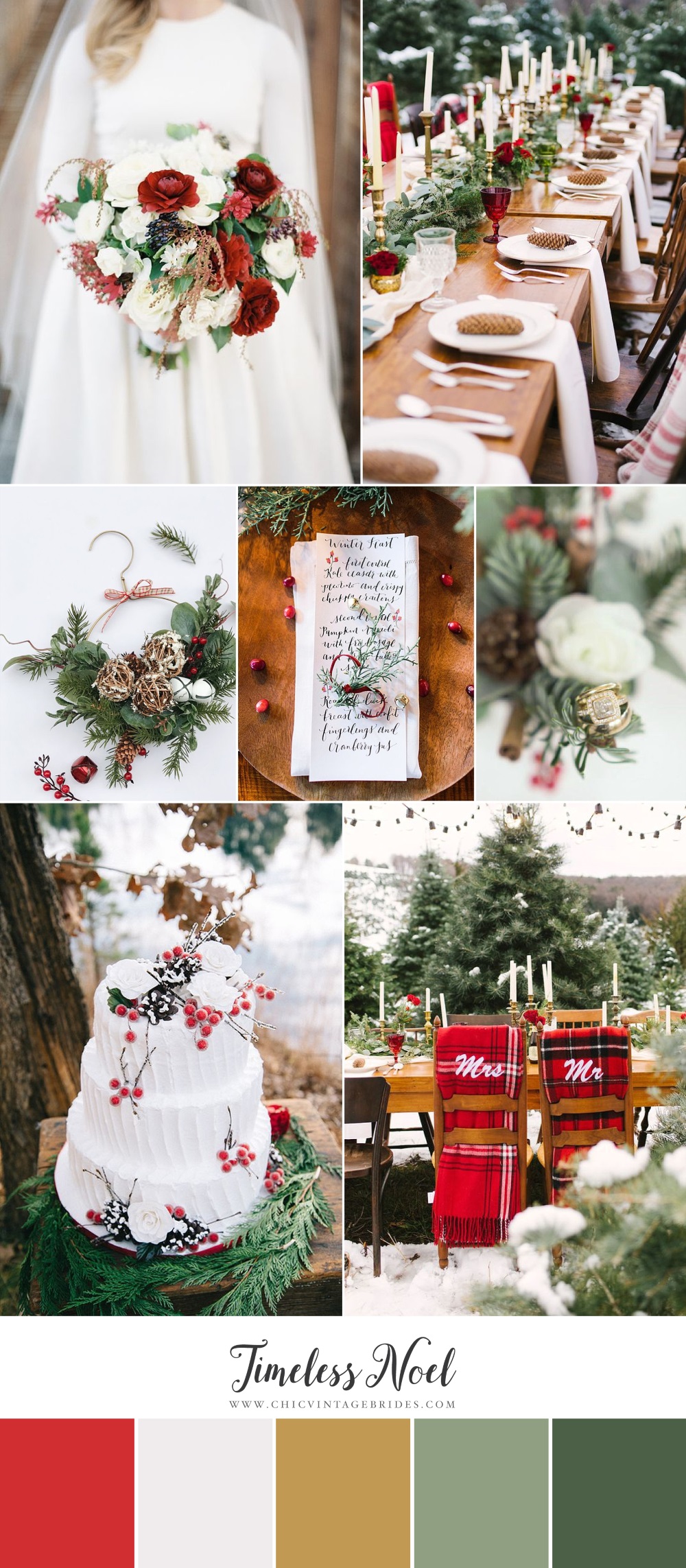 Timeless Noel - Classic Christmas Wedding Inspiration Board