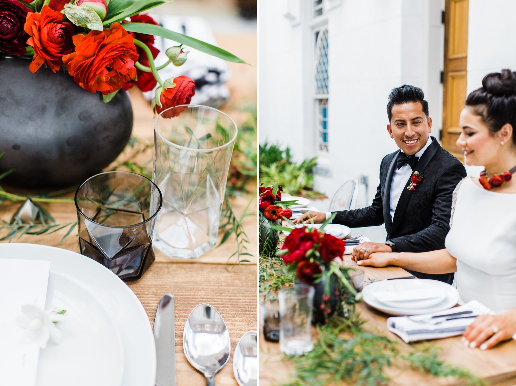 Red & Black Valentines Day Wedding Tablescape