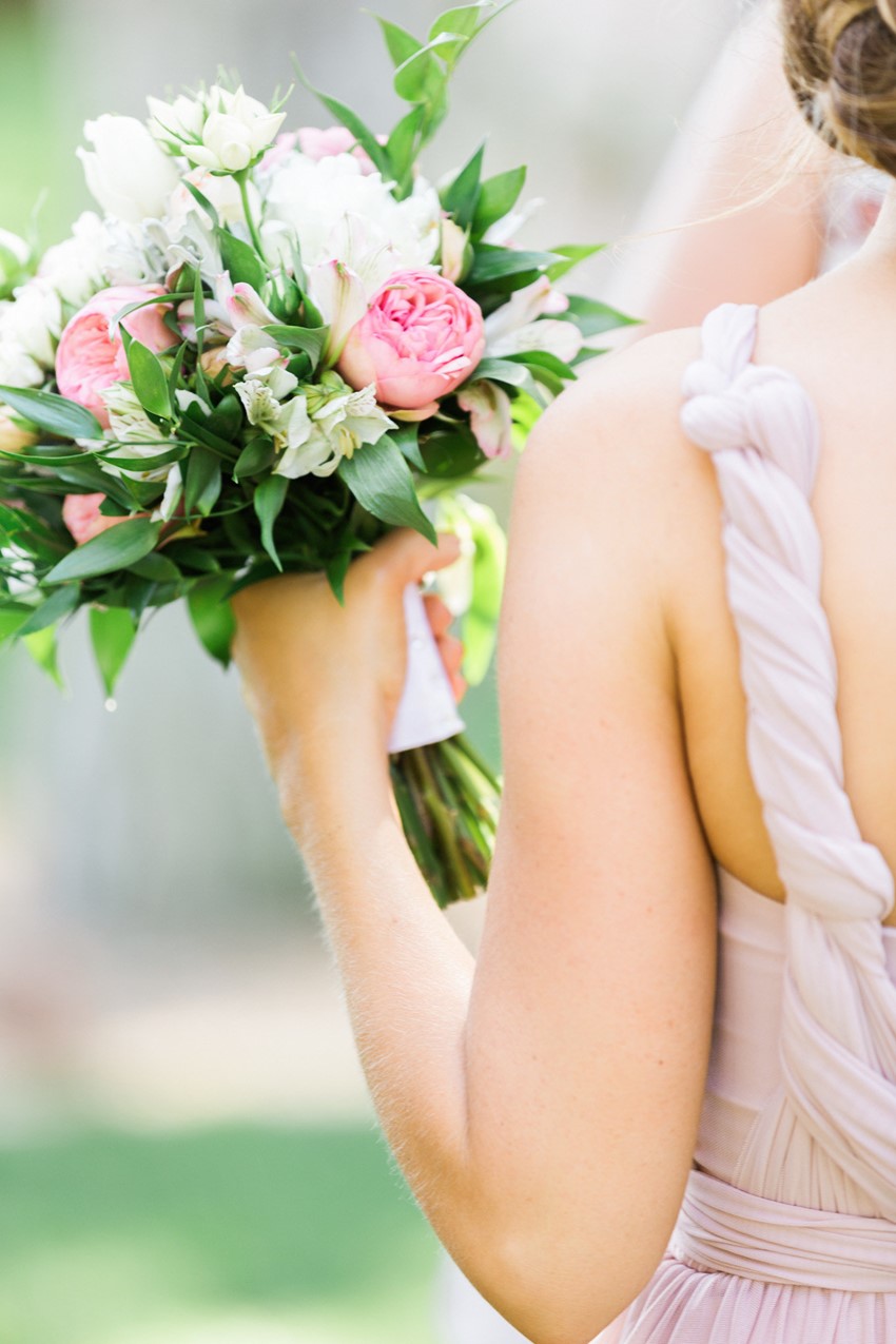 Pink Bridesmaids & Bouquet