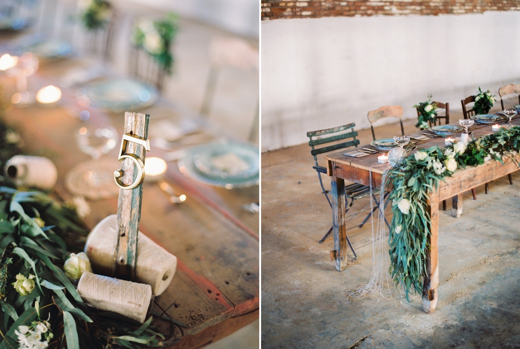 Rustic Greenery Wedding Table