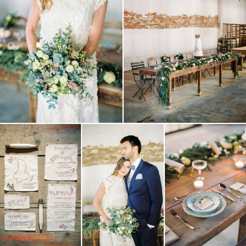 Greenery Filled Rustic Vintage Wedding Inspiration from Greece