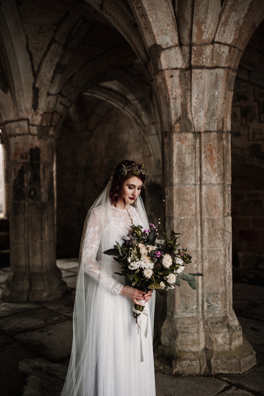 Vintage Bridal Shoot at an English Abbey