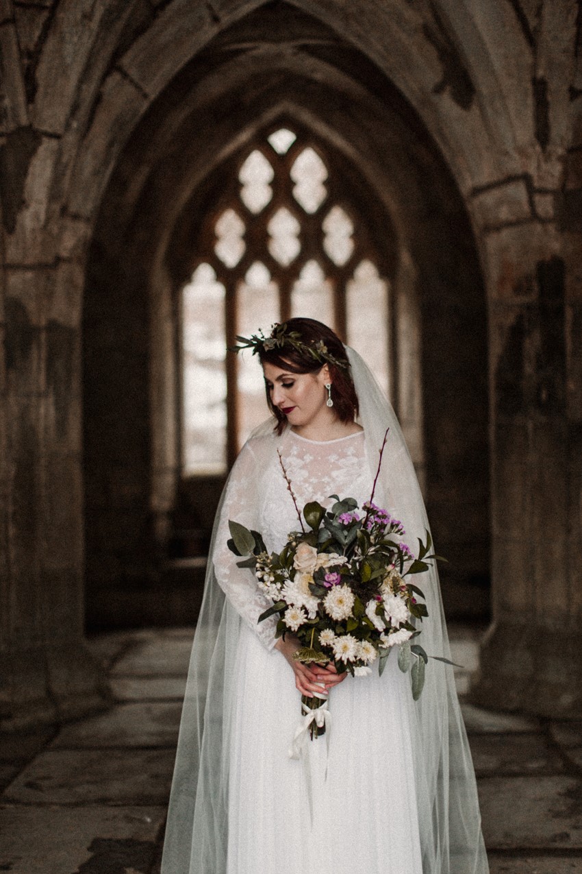 Vintage Bridal Shoot at an English Abbey