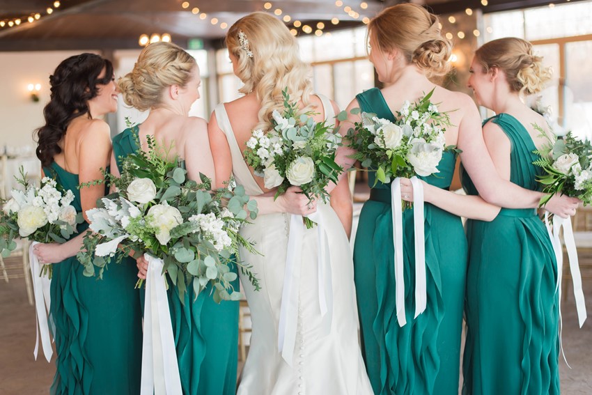 Bride & Emerald Bridesmaids
