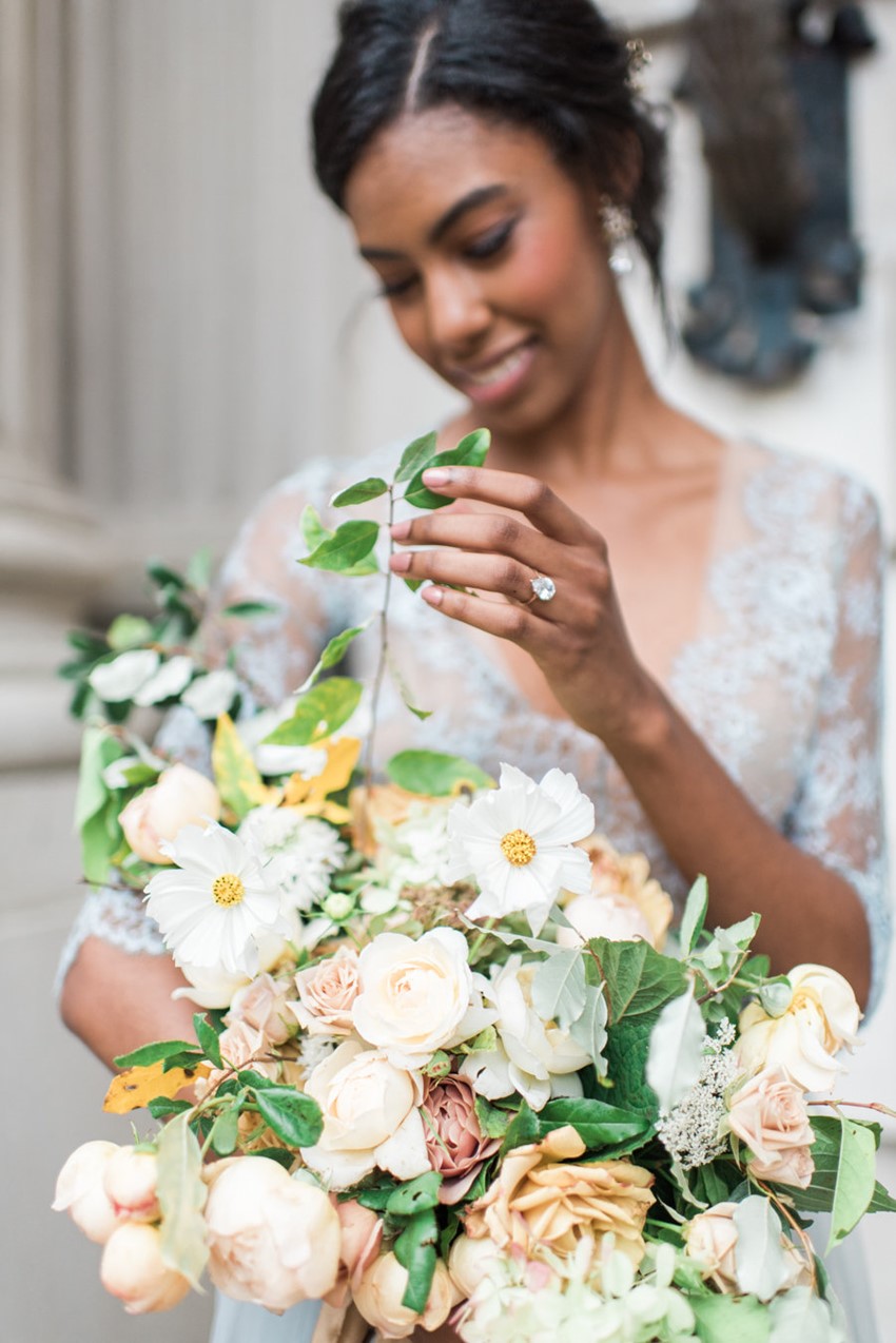 Bride with Soft Spring Bouquet