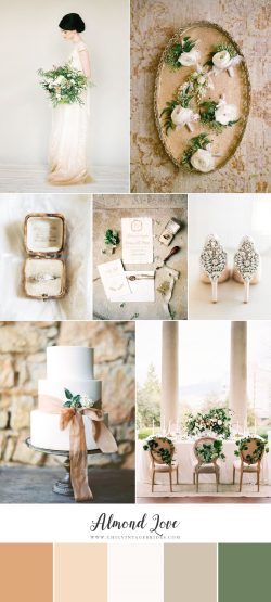 Almond Love - Tan & Greenery Wedding Inspiration Board - Chic Vintage ...