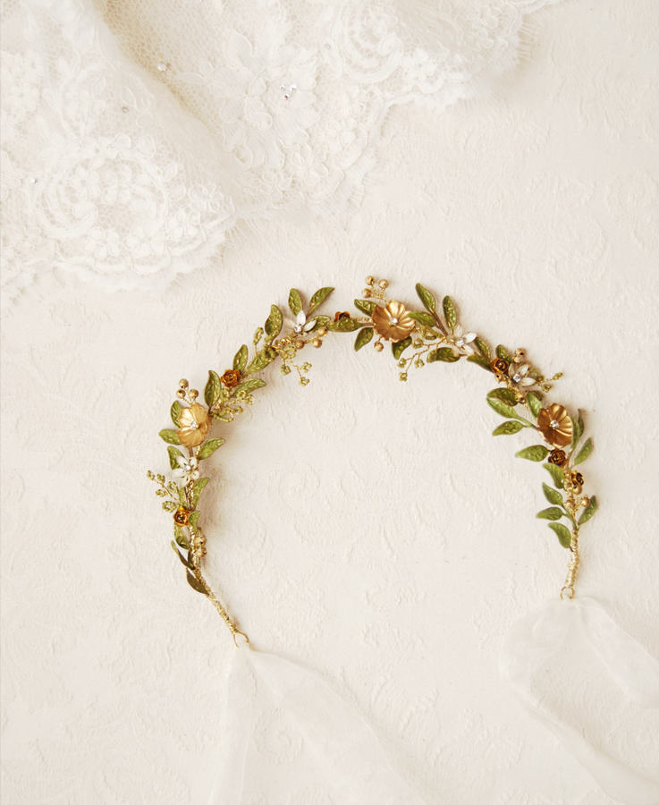 Flower & Leaf Bridal Crown