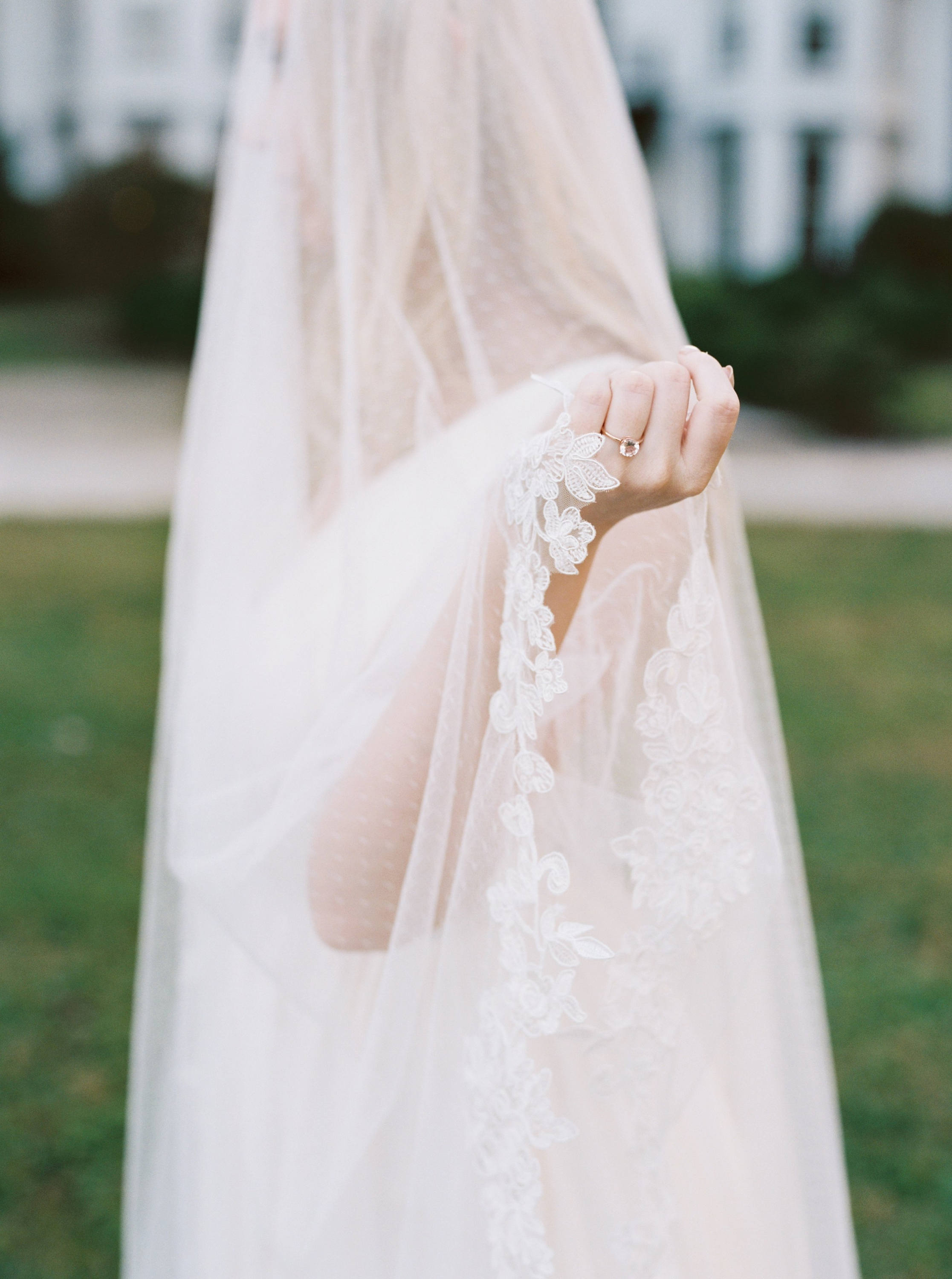 Lace Edged Cathedral Length Veil 
