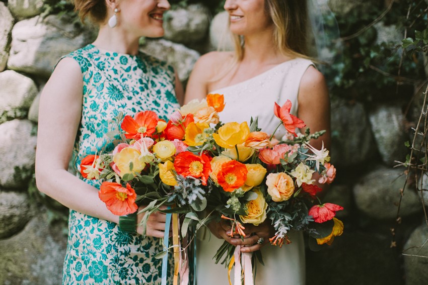 Bold Summer Bridal Bouquet of Poppies