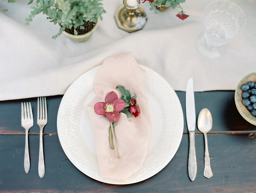Romantic Tuscan Inspired Wedding Place Setting