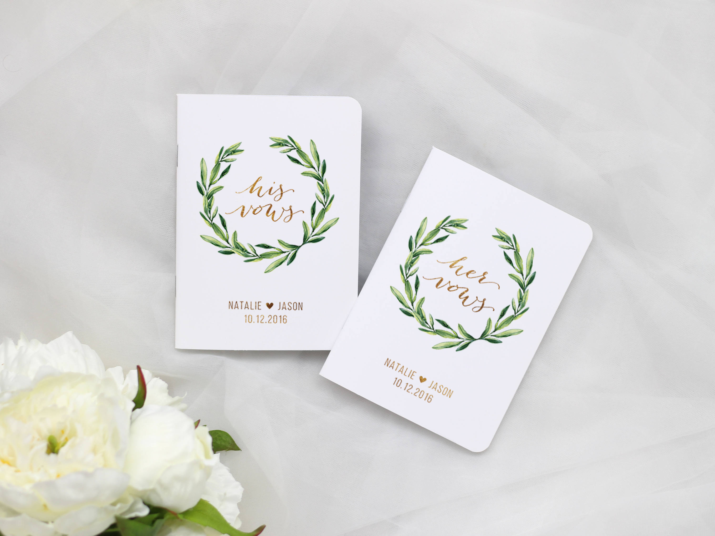 Greenery Wreath Vow Booklets