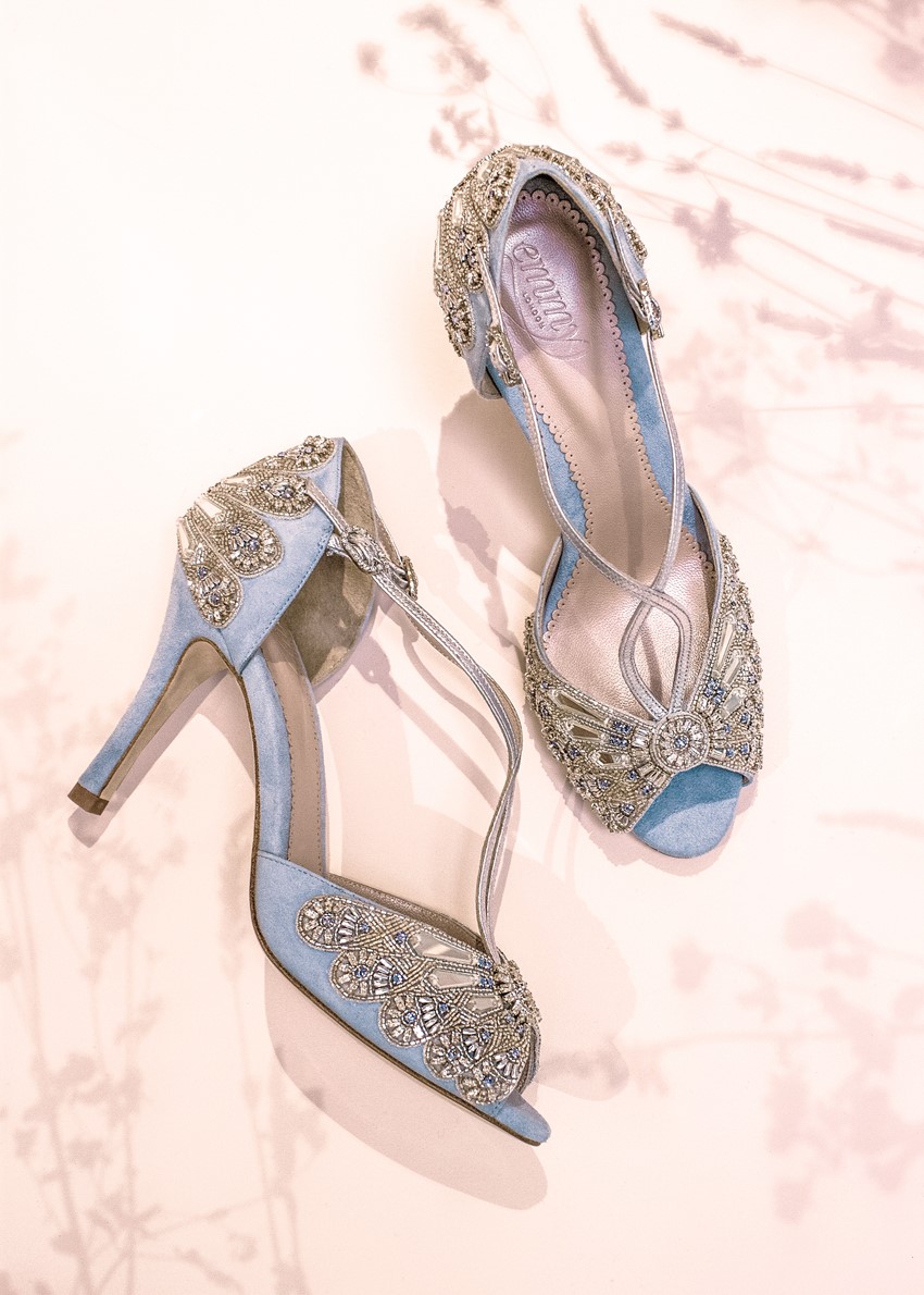 Emmy London - Bluebell Blue Bridal Shoes
