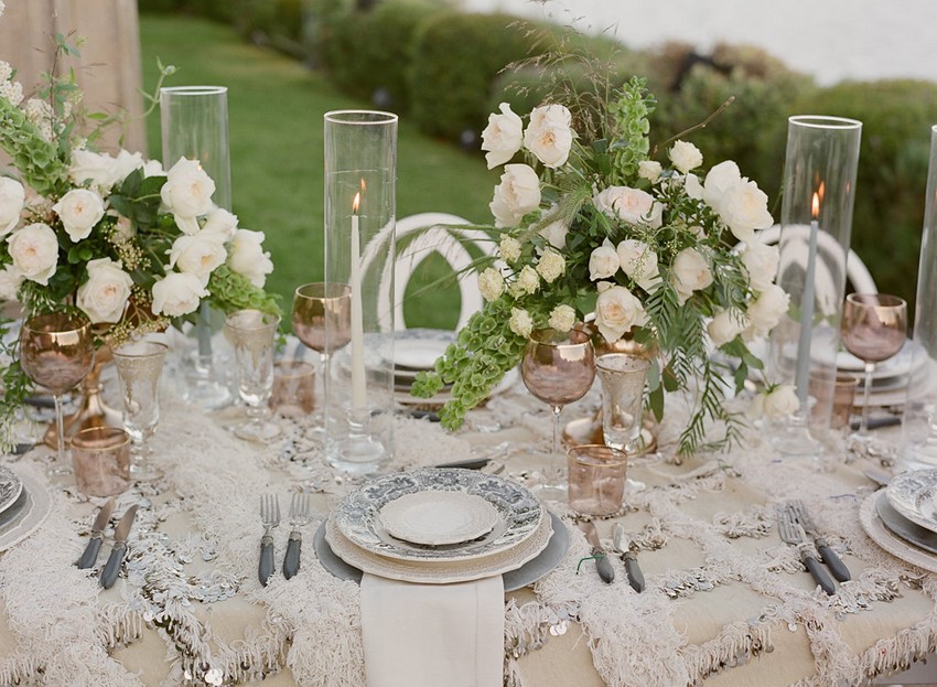 Glam Boho Vintage Wedding Tablescape