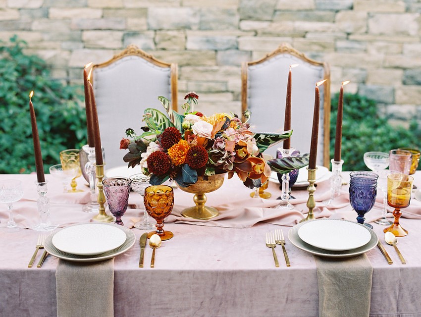 Modern Vintage Fall Wedding Table