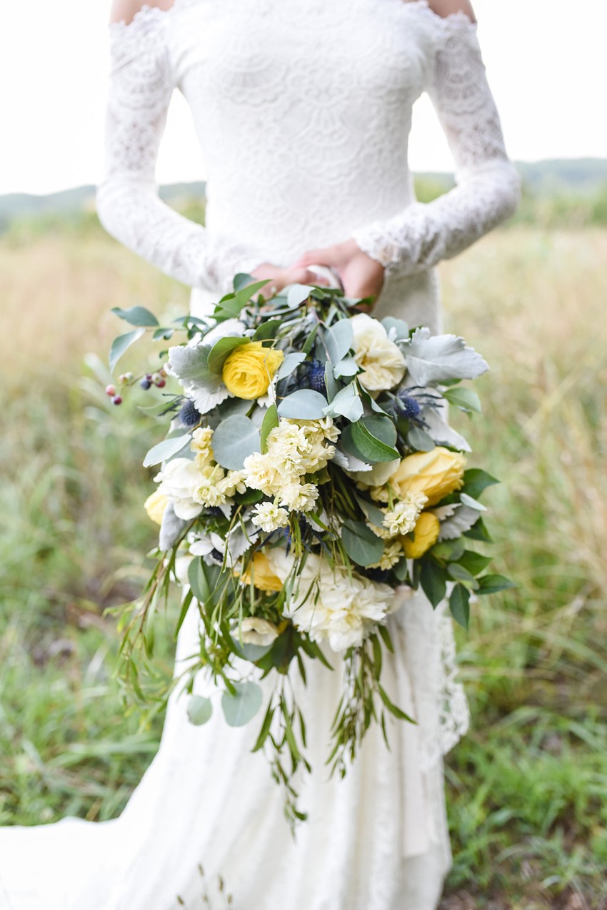 Yellow & Blue Bridal Bouquet