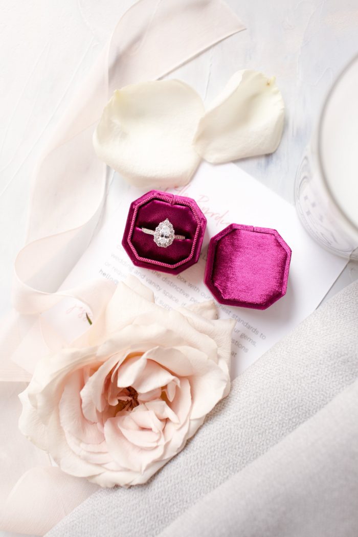 Luxury Antique Style Mini Heart Shape Pink Single Ring Box Velvet Interior  | eBay